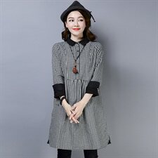 加绒衬衣排多扣2025年冬季新款时尚长袖休闲中长款格子加绒衬衫，女装衬衫，风姿绰