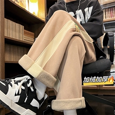 秋冬加绒休闲运动裤男宽松贴标保暖裤kk368p55，男装休闲裤，星座712
