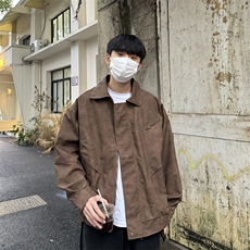 春季皮衣外套男女生同款美式复古潮牌翻领休闲夹克JK05-P95控128，男装皮衣，星座218-5