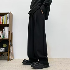 秋日系复古直筒西裤男女生垂感阔腿宽松休闲长裤子X311，男装休闲裤，星座1116A-1（原606A）