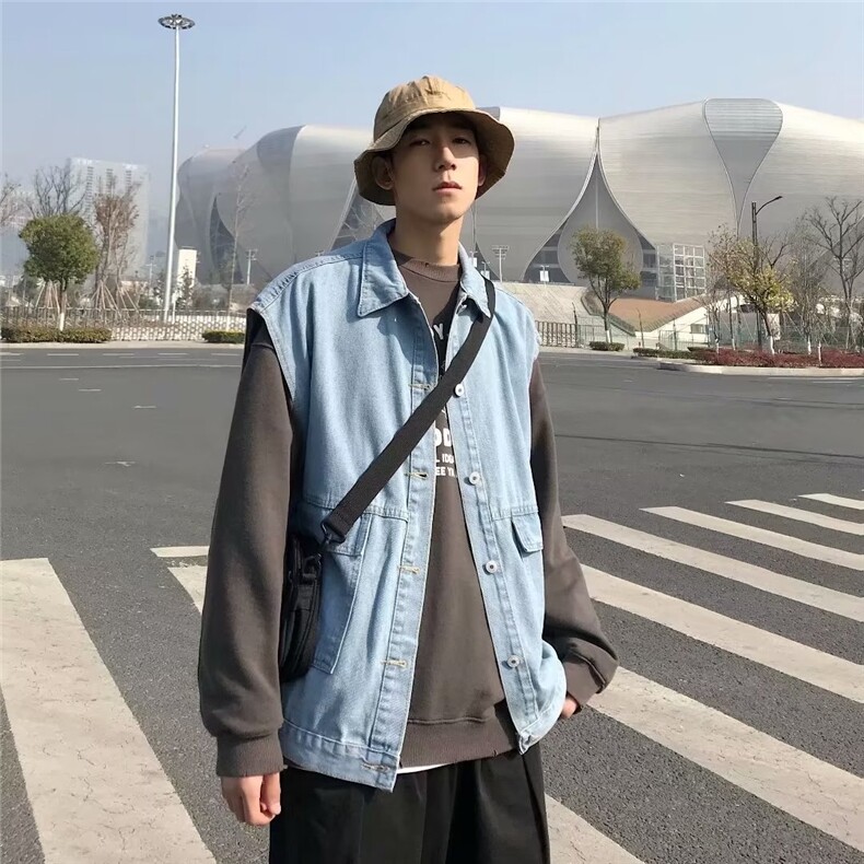 男百搭潮流时尚牛仔马甲背心X170P45,男装背心/马甲,星座1116-2