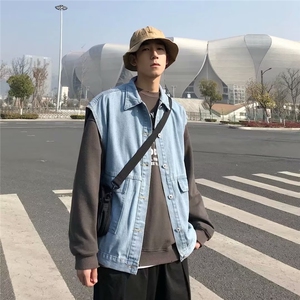 男百搭潮流时尚牛仔马甲背心 X170 P45图片