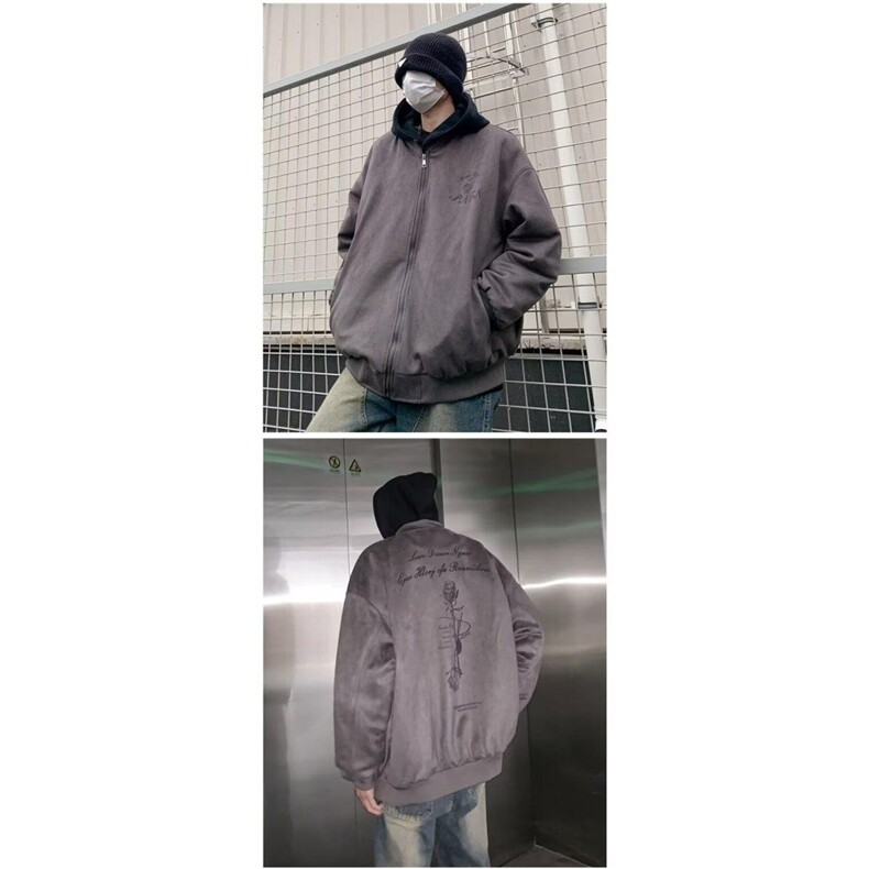 1506/QCL-Y66110/P81美式高街麂皮绒棒球服棉衣,男装棉衣,星座1506