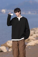 假两件华棉卫衣大码M-5XL表面棉底部聚酯纤维WY77961P48，男装卫衣，星座227-7