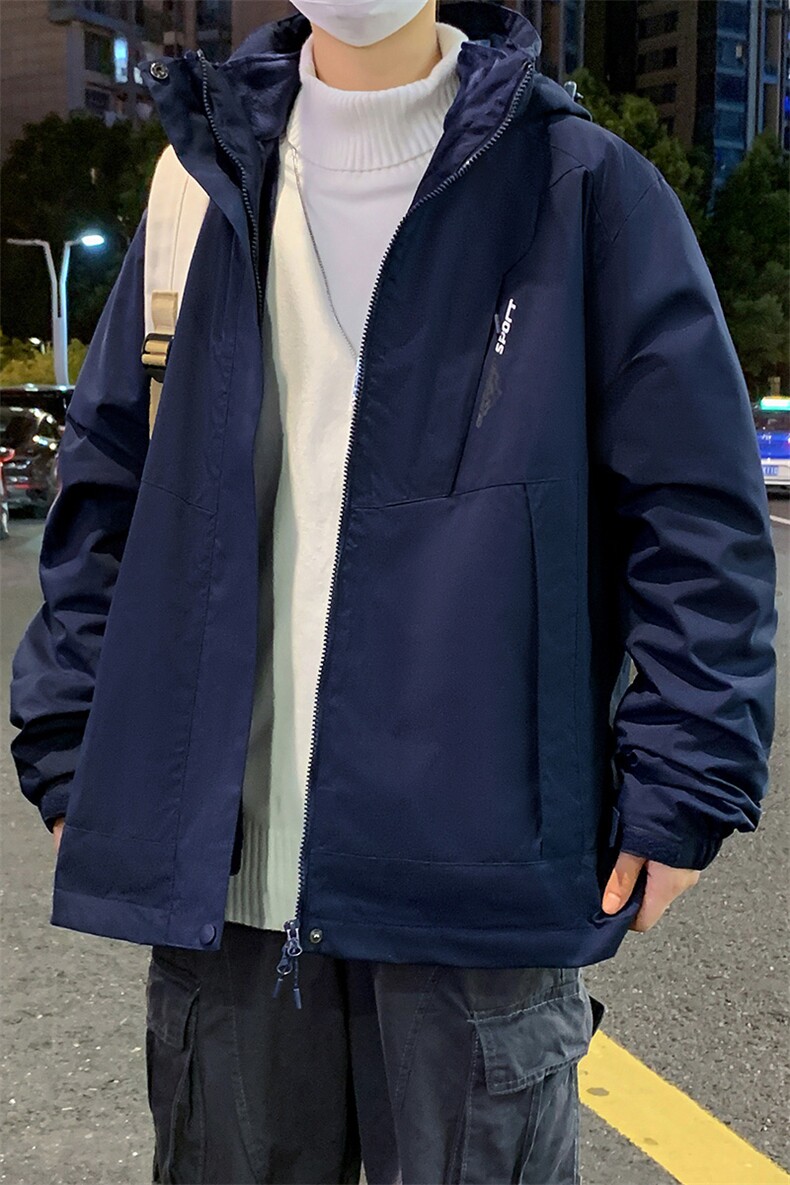 户外三合一拼接冲锋衣宽松百搭防风防水外套夹克男女款1818-P95,男装夹克,电商B306