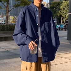 港风格子衬衫男春秋痞帅高级感长袖衬衣潮流潮牌日系内搭秋季外套，男装衬衫，星座1013