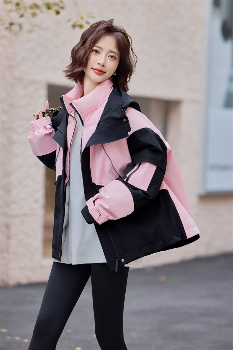 2024年冬季新款白鸭羽绒内胆冲锋衣外套两件套女,女装羽绒服,辉之琳