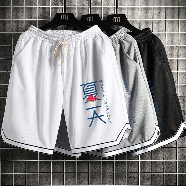 LQ64192-P19篮球夜跑运动短裤男大码宽松冰丝五分裤大裤衩网格,男装休闲裤,电商A040A