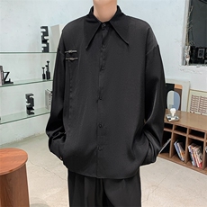 新中式风衬衫男长袖春秋2024新款外套宽松复古衬衣CY692-P49，男装衬衫，星座412-3