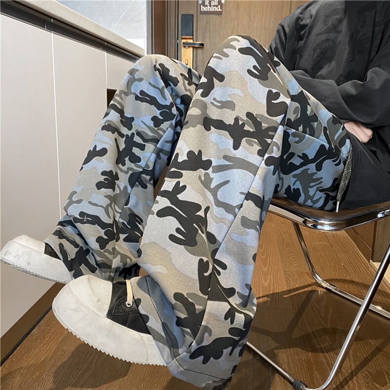 抖音品质迷彩印花潮流宽松运动休闲卫裤B315-K25830-特p35控68图片