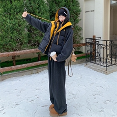 25新品冬季50羽绒马甲加绒卫衣套装6533-P355-459，女装套装/套裙，2C317