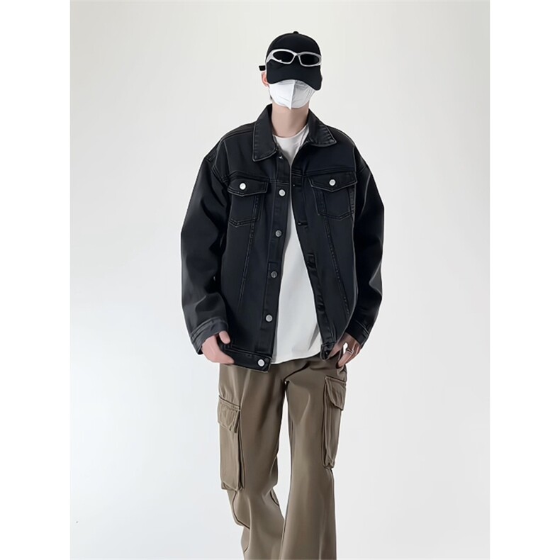 休闲大码宽松男女潮流立体剪裁牛仔外套夹克JA1128-P63【特价】，男装工装外套，电商A007