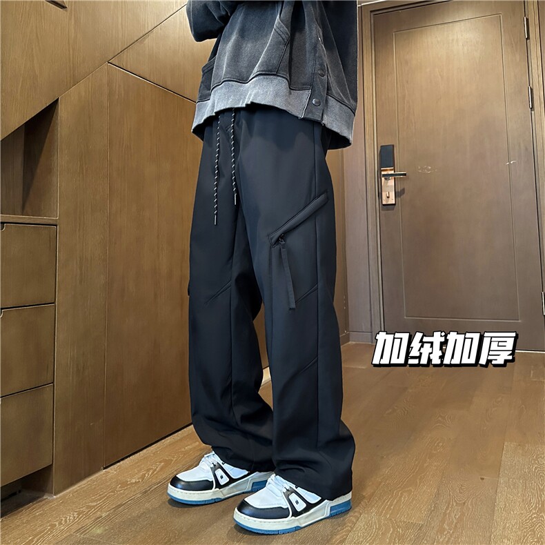 A751-特P45 加绒加厚防水冲锋裤 保暖休闲裤 冬季弯刀裤3图片