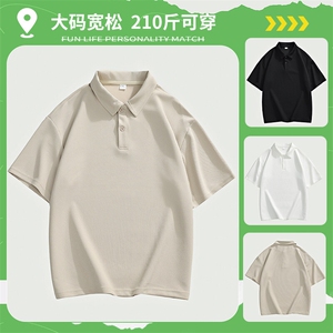 加大210斤可穿夏季新款休闲短袖T恤男宽松百搭POLO打底衫图片