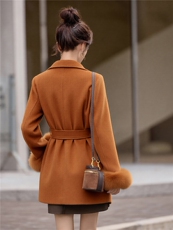 2025冬装新款时尚袖毛羽绒大翻领外套，女装羽绒服，曼琳思菲