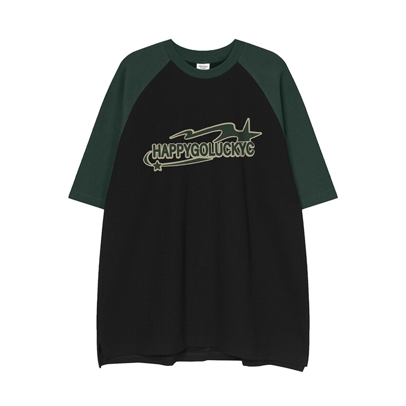 白底23新款夏季时尚百搭圆领字母印花宽松短袖T恤DT6370P35控58,男装T恤,电商A268-1
