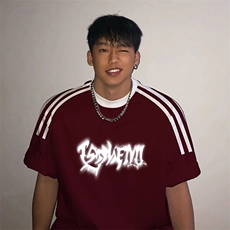 夏季美式高街重磅纯棉三条杠织带撞色男女短袖T恤ZD531-特P30，男装T恤，电商A486