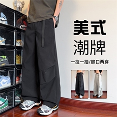 2026春季新款防水冲锋裤腰带褶皱伞兵裤A592特P45控78，男装休闲裤，电商A309