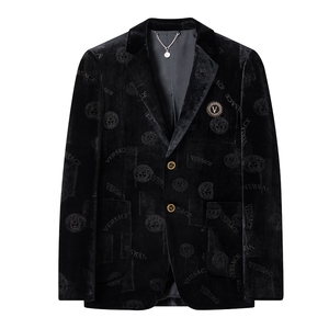 西服男秋季潮款休闲商务金丝绒西服上衣中年男士外套ASD7186-P290图片