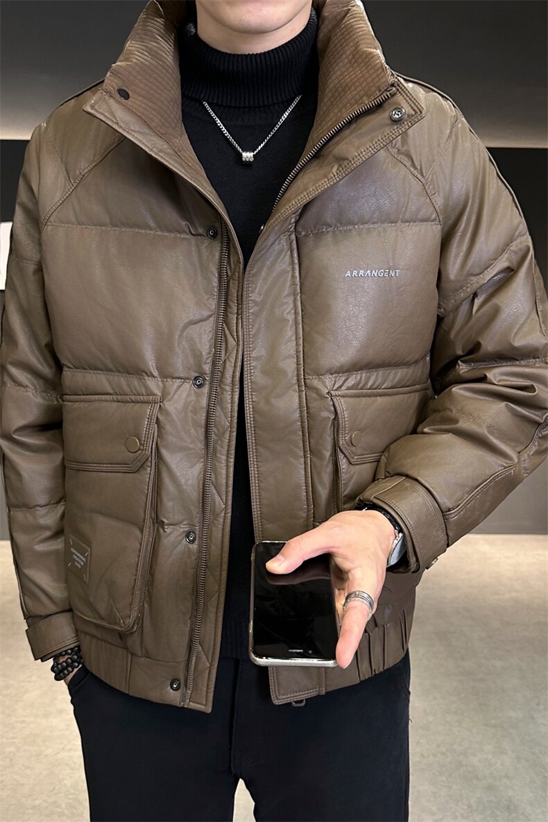 冬季店主羽绒服简约时尚保暖品质数据款简约皮外套男99170-P185,男装羽绒服,电商D327