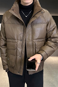 冬季店主羽绒服简约时尚保暖品质数据款简约皮外套男99170-P185图片