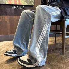 XZ616秋季新款重磅破缝织带拼接休闲牛仔长裤TY3793特P40控78，男装牛仔裤，星座512A（原616）