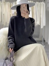 圆领打底衫女显瘦柔软长袖针织衫秋冬新款内搭毛衣，女装羊毛衫，恩泰羊绒