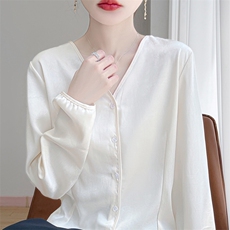 简约时尚长袖开衫女士春季新款宽松遮肚百搭，女装针织衫/毛衣，绒宛羊绒