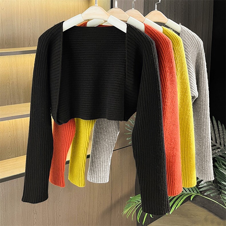 女士羊毛披肩女秋冬季保暖针织小外套，女装羊毛衫，暖思雅