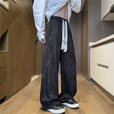 抖音品质夏季新款潮流扎染宽松休闲冰丝裤B315-K25633-特p30控58，男装休闲裤，电商B315