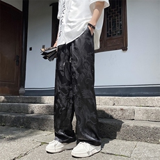 休闲裤风夏季新中式冰丝长裤子男直筒运动裤XZ212-QK9540-P37，女装休闲裤，星座212