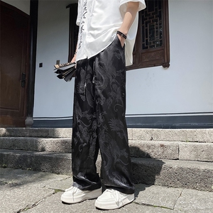 休闲裤风夏季新中式冰丝长裤子男直筒运动裤XZ212-QK9540-P37图片