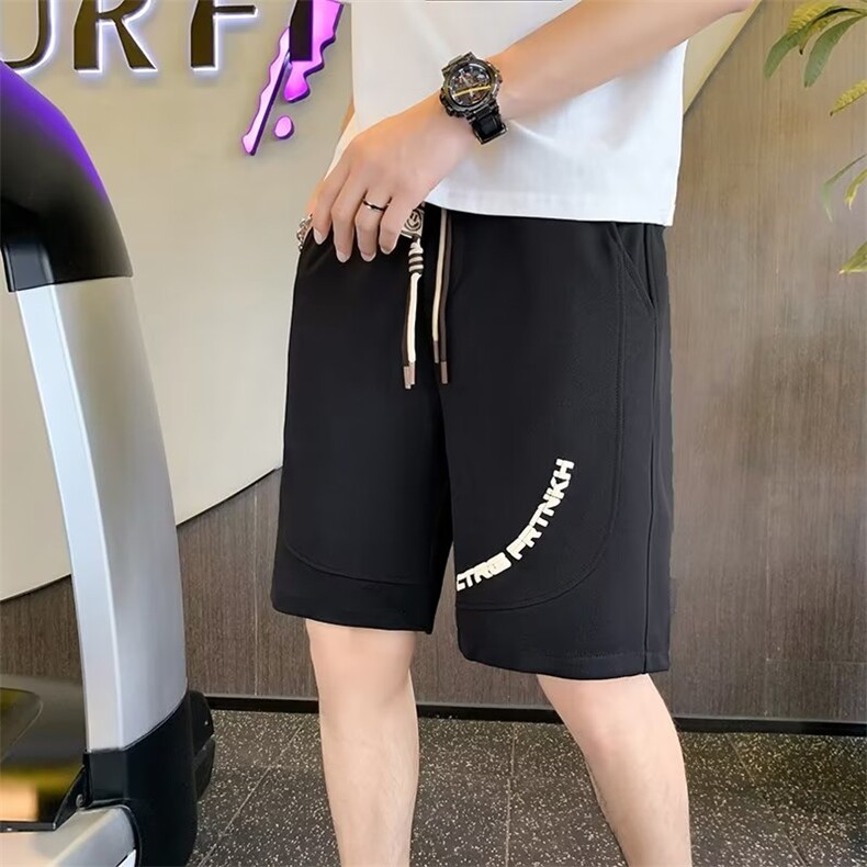 短裤男士裤子夏季新款潮流钢印宽松休闲运动外穿五分中裤10091,男装牛仔裤,星座1116A-2（原606A-1）