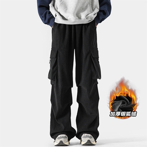 特P54无差价 K1026J加绒 灯芯绒褶皱伞兵裤男银狐绒 不加绒特P45图片