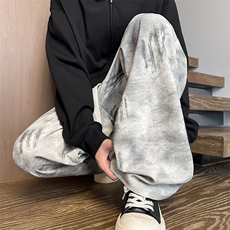 K25105特批25控49秋季新款潮牌扎染休闲裤男慵懒美式直筒裤男裤子，男装休闲裤，电商D229A