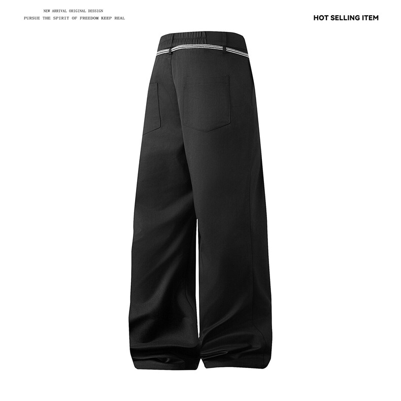 25新款高级感抽绳潮流复古纯色宽松百搭休闲长裤504-K245-P45控68,男装休闲裤,星座504
