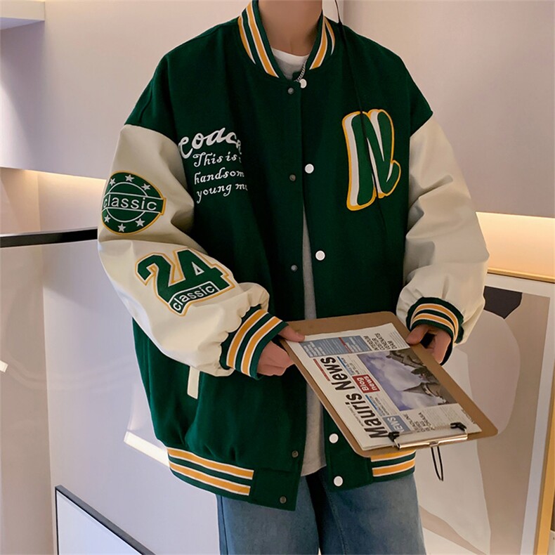 秋款棒球服夹克外套男潮牌潮流字母刺绣情侣学生22119-P70控118,男装夹克,星座717