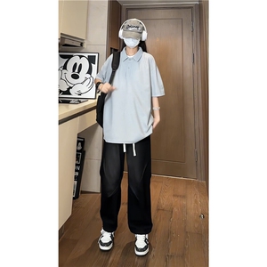 PL9001-P19-控39-大量现货POLO衫男短袖T恤潮牌纯色翻领透气网眼图片