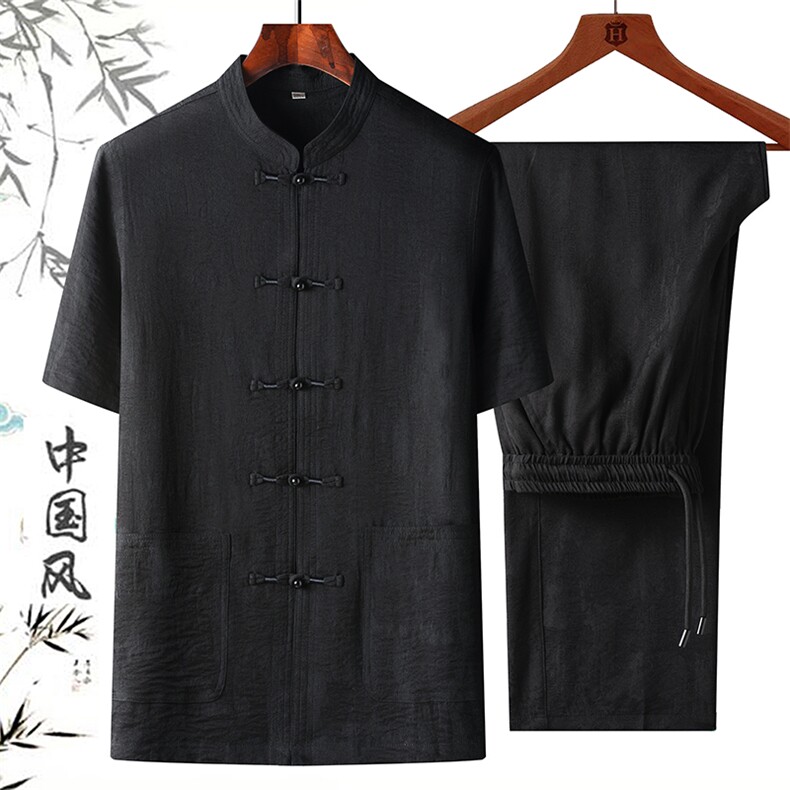 DR1103钱塘2020-2夏季新款男士唐装套装时尚风两件套P110,男装民族服装,钱塘207-2