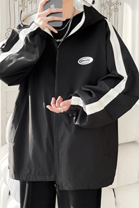 JK9012/P70春装新款两面服夹克男防水冲锋衣宽松大码外套两面穿图片