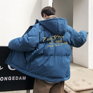 【】A003-HY8008-P130冬装新款印花连帽面包服棉衣 港风图片