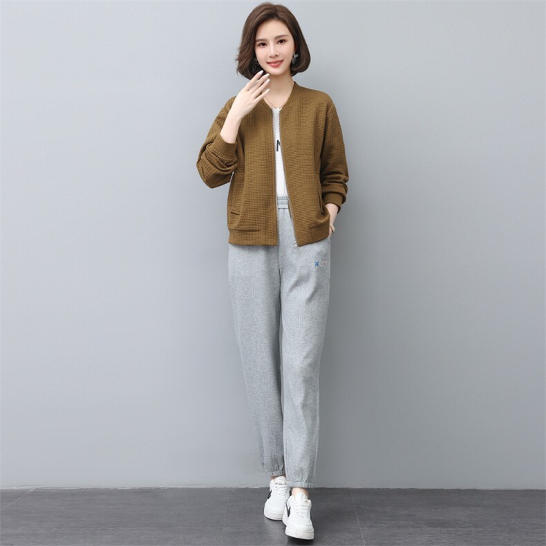 休闲套装女2023春新款宽松卫衣时尚洋气薄款运动两件套,女装套装/套裙,涵誉