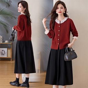 欣贝拉春装新款轻熟风甜美2026年春季女两件套针织裙子【现货】，女装套装/套裙，欣贝拉