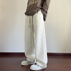 GENIOLAMODE纹理感休闲裤子男士秋季新款阔腿青少年潮牌运动卫裤，男装休闲裤，电商A001-1
