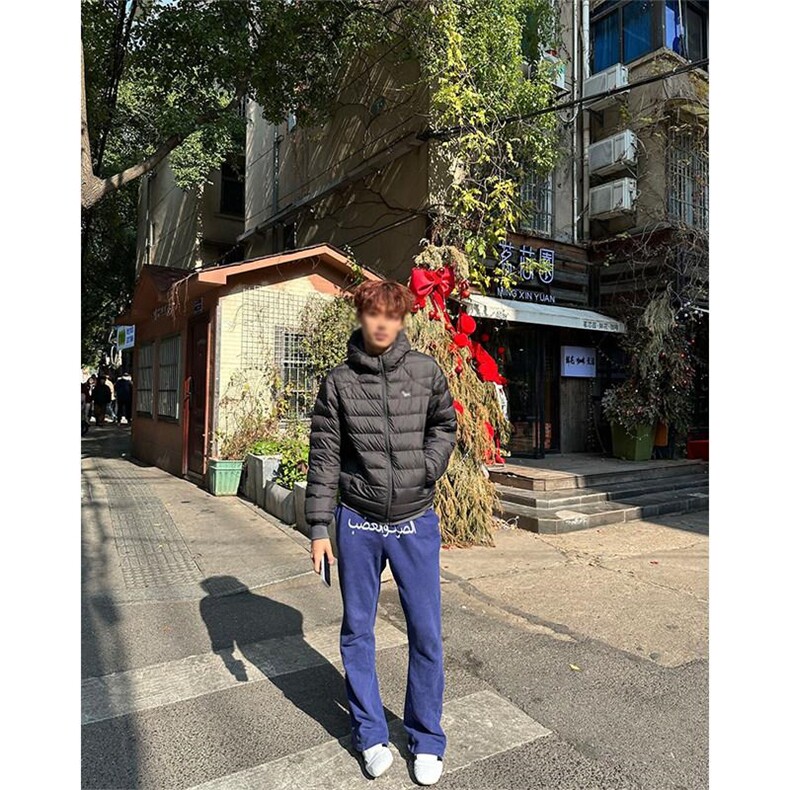 美式高街潮牌男女运动休闲裤直筒宽松慵懒显瘦印花休闲卫裤子,男装休闲裤,电商A486