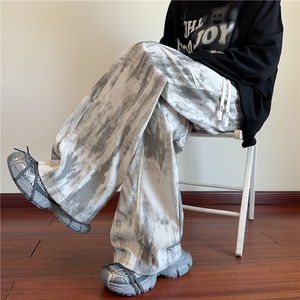 抖音品质新款拼接扎染灯芯绒设计感休闲裤B315-K25497-特p25控48图片