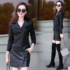 潮流拼接休闲时尚纯色2021年秋季皮衣立领拉链，女装皮衣，阿菲诺依