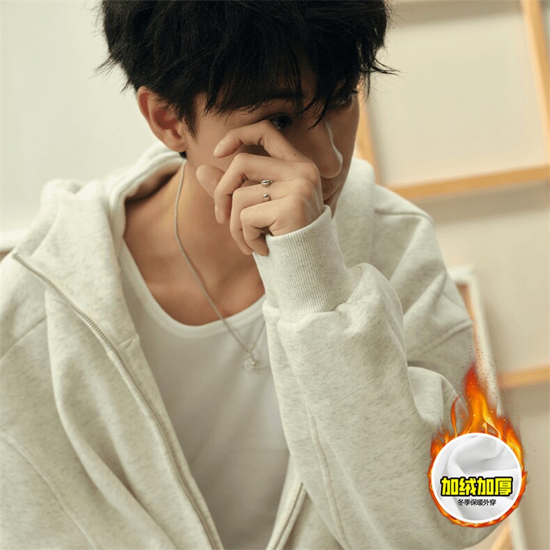 480G重磅加绒硬挺boxy男女秋冬美式高街结构双拉链开衫卫衣厚外套，女装短外套，电商A486-1