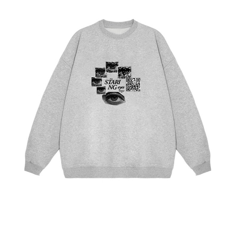 2025年秋季套头通勤一只眼睛印花,女装卫衣/绒衫,花可
