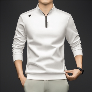 B9519莫代尔羊毛半拉链男士加绒精品打底衫图片